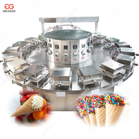 Machine industrielle entièrement automatique de fabrication de cônes de gaufre de crème glacée à gaz pour biscuit Gelato moulage de cône de sucre