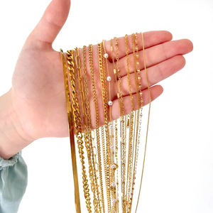 Cadena Cubana, Cadenas de <span class=keywords><strong>Oro</strong></span> de 18 Quilates, Collar de Cadena Cubana, Collar de Perlas de Agua Dulce - Product Image 2