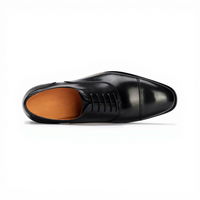 Chaussures Oxford en cuir noir pour homme, à lacets, en cuir de veau pleine fleur italien, semelle en caoutchouc antidérapante, formelles, pour le travail, printemps/été