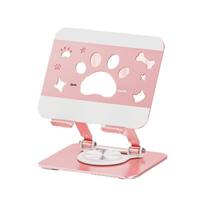 Support de tablette rotatif en acier au carbone, design patte de chat, pliable en silicone, pour bureau, parfait pour les longues sessions de travail, universel
