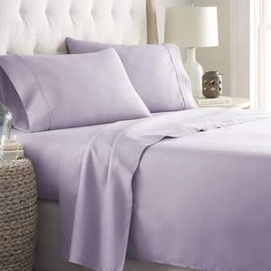 ชุดผ้าปูที่นอน Abp Collection Cal King ขนาด 100% ผ้าฝ้าย 800 เส้นด้าย 4 ชิ้น สีลาเวนเดอร์ ป้องกันรอยยับ - Product Image 1