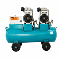 Compresor de Aire de Doble Cilindro Sin Aceite QB100A-1680*2, 8 Bar, 280 L/Min, 220 V, 3360 W, Compresor de Aire Portátil Silencioso para Uso en Talleres