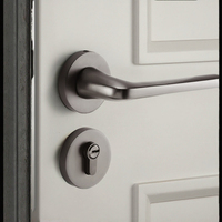 Poignée de porte silencieuse universelle pour chambre à coucher, ensemble de serrures à poignée pour porte en bois, serrure à pêne fendu