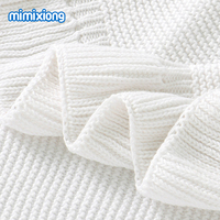 Nueva Llegada Mimixiong Recién Nacido, Manta de Bebé Tejida a Crochet con Bordado Personalizado, Manta de Algodón Tejida para Bebé