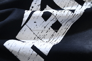 T-shirt pour homme en coton 100% style vintage, imprimé Hell, tricoté, même style - Product Image 3