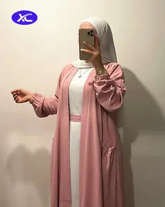 Manufacturer Wholesale Modest Women Clothing Islamic Open Abaya Designs Muslim Dress