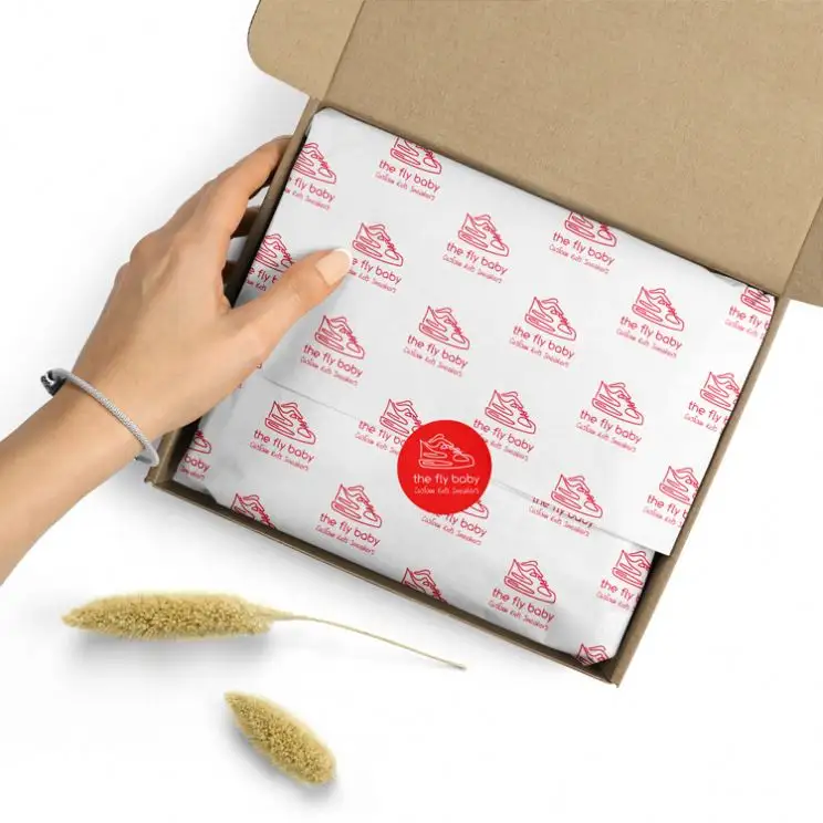 Emballage de Tissu avec Logo personnalisé en or, pour emballage avec feuilles effilées, papier en cire noir mat doublé, impression solaire