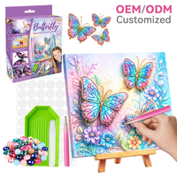 Kit de Bricolage pour l'Entraînement de la Motricité Fine : Peinture Diamant Papillon avec Outils Réutilisables pour les Cours d'Art à Domicile