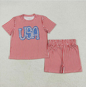 Conjuntos de Ropa de Pijama Holgada para Bebés Niñas, Diseño de Estrellas de Verano, Temática del 4 de Julio, Top y Pantalones Cortos - Product Image 3