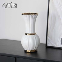 V374 petit vase de luxe en céramique de porcelaine nordique or blanc design de style moderne vase de table ou de sol pour mariage décor de Pâques