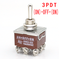 Interrupteur à Levier 3PST 3PDT 16A 250VAC 6 Broches 9 Broches On-off/on-on/on-off-on 3 Positions 9 Broches Interrupteur Momentané 3PDT Bakélite Instruments
