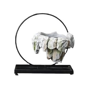 Micro-<span class=keywords><strong>bassin</strong></span> paysager intérieur transfrontalier asperges arbre charnu bonsaï avec île <span class=keywords><strong>flottante</strong></span> de riz en bambou de fer-bon pour la reproduction - Product Image 5