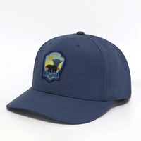 Casquettes de baseball pour hommes à visière incurvée, 6 panneaux, imperméables, bleu marine, avec logo tissé personnalisé, design populaire, pour la randonnée en extérieur