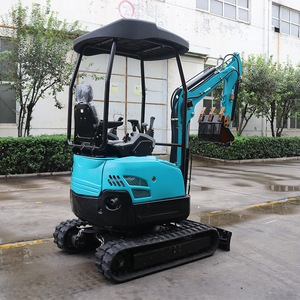Mini-excavatrice sur chenilles bleue 18p, machine compacte de terrassement pour la construction et l'aménagement paysager - Product Image 1