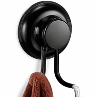 MaxHold 2-Piece Modern Double Suction Cup Hook-Vacuum System-Tanpa Pengeboran, Gantungan Handuk dan Jubah dari Baja Tahan Karat yang Dipasang di Dinding.