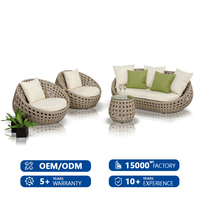 Ensemble de meubles d'extérieur en rotin PE résistant aux intempéries, style nordique, minimaliste, imperméable, canapés de jardin, canapé d'extérieur