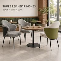 Chaises de café à dossier arrondi avec coque blanche riz et tissage terrazzo Storm, pieds en tube pour hôtels, brasseries et cafés au bord de la piscine