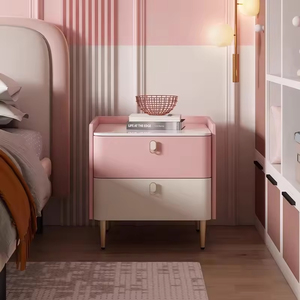Comodino Contemporaneo in Legno per Bambini con Cassetti a Chiusura Morbida, Gambe in Metallo, Simpatico Comodino Contenitore per la <span class=keywords><strong>Cameretta</strong></span> dei Bambini - Product Image 5