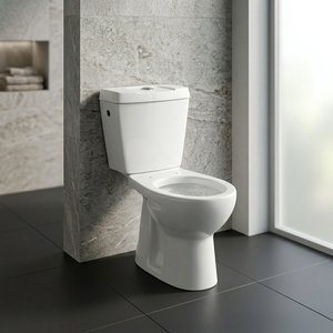 WC deux pièces en céramique de style européen, design italien avec siphon en P, chasse d'eau double, pour salle de bain - Product Image 5