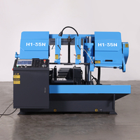 Scie à ruban métallique automatique CNC avec écran tactile, table de travail de type pont, moteur principal en cuivre pur 4,0 kW, scie à ruban pour la découpe des métaux