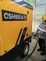 Compresseur d'air à vis portable diesel Liugong CSH860A-21 haute pression, faible consommation de carburant, 860 CFM, 21 bars, pour photovoltaïque
