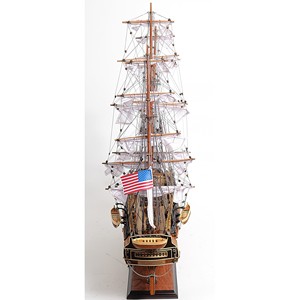 HMS 30 \ "legno in legno massello marrone dipinto a mano 1797 USS costituzione media vetrina aperta modello barca per arredamento per la casa - Product Image 3