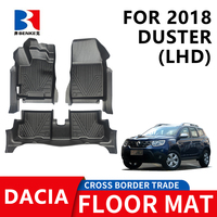 3 pièces de tapis de sol de voiture antidérapants sur mesure pour Renault Duster 2018 LHD 5D TPE, protection de seuil de porte
