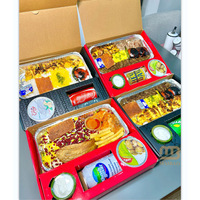 Boîte d'emballage en papier à emporter écologique personnalisée boîte à colis pliable poulet Bukhari riz nourriture boisson Combo Bento repas boîte à lunch