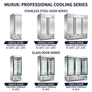 Réfrigérateur vertical MUXUE, norme américaine 110V 60Hz, en acier inoxydable, 3 portes, congélateur intégré, R290, commercial, monotempérature - Product Image 6
