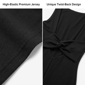 Robe mini moulante dos nu personnalisée, petite robe noire sexy avec détail nœud torsadé, tenue de soirée, fabricant de vêtements - Product Image 6