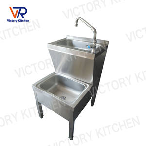 VICTORY Nueva llegada Fregadero Manual de pared de acero inoxidable 30% Venta caliente para hoteles Restaurantes Inox Hospital Suministros de laboratorio - Product Image 4
