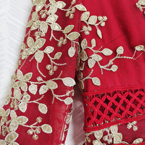 <span class=keywords><strong>Robe</strong></span> longue en maille à <span class=keywords><strong>pois</strong></span> pour femmes, nouvelle collection printemps 2023, col en v, broderie Lurex, manches 3/4, maille blanche et <span class=keywords><strong>rouge</strong></span> - Product Image 4