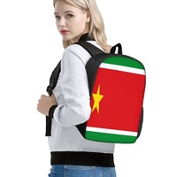 Sac à dos en toile de polyester imprimé numériquement avec drapeau régional de la Guadeloupe, 15 pouces, fermeture éclair, poche intérieure, pour étudiant, usage quotidien, extérieur