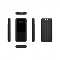Batteries externes portables numériques à charge rapide 22,5 W 10000 mAh 20000 mAh avec câbles intégrés