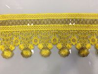 Vente en gros bordure en dentelle fil métallique doré de haute qualité 11cm bordure en dentelle à sequins broderie en dentelle de mariée