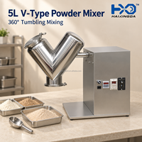 Équipement de mélange de poudre robuste de type V de 5 L pour le mélange de poudres métalliques, fonction de rotation continue, tambour fiable en acier inoxydable