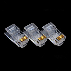 ตัวเชื่อมต่อเครือข่าย Rj45 Cat6 8p8c ปลั๊กอีเธอร์เน็ตโลหะผสมทองแดงเคลือบทองสำหรับเครือข่ายคอมพิวเตอร์ - Product Image 2