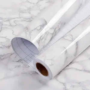 Fabricant vinyle moderne mur marbre Pvc auto-adhésif décoration de la maison peler et coller rouleaux 3D papier peint pour salon