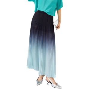 Fabricant 2025 Été Nouvelle Arrivée Dames Taille Haute Midi Longueur Jupe Plissée Élégant Luxe Dégradé Couleur Respirant - Product Image 1