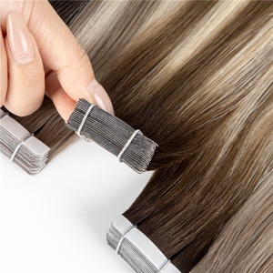 Extensiones de Cabello Ruso Virgen 100% Natural, Color Rubio Claro para Extensiones de Cabello Humano con Cinta Adhesiva Ombre - Product Image 2