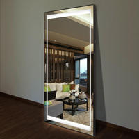 Miroir LED sur pied multifonctionnel de luxe haute définition, fabriqué en usine, vente directe, pour salons et hôtels