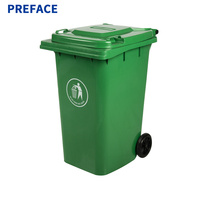 Poubelle extérieure en plastique Preface Wholesale 120L 240L 360L 660L 1100L, grande poubelle à roulettes avec couvercle pour le recyclage et les déchets