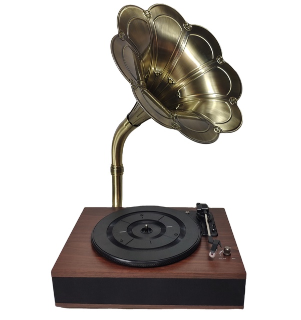 Retro Wireless BT Gramophone With Big Speaker Horn for Sale