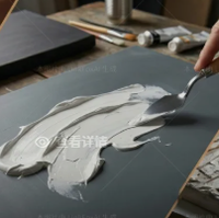 Couteau à palette à manche court en métal pour gouache, acrylique et peintures à l'huile