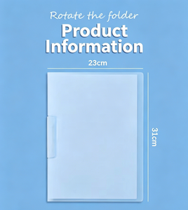 Porte-documents A4 rotatif personnalisable en PP à ouverture latérale, transparent, avec presse-papiers pour examens - Vente en gros - Product Image 3