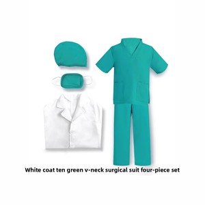 Abrigo blanco de manga larga para niños Uniforme de enfermera de rendimiento profesional Experimento científico Uniformes de hospital de juego de rol - Product Image 3