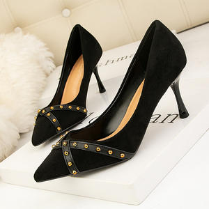 Sexy Pump France Zapatos De Tacon Tallas Pequenas Studded Ladies High Heels Latest - Product Image 1