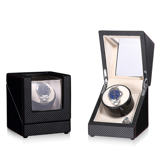 High Quality Leather Swivel Automatic Winding Storage Box Single Counter Swing Case for Simple Mechanical Watch Top One
