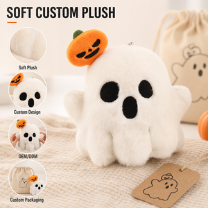 Direct van de fabriek: op maat gemaakte Halloween-geesten knuffels van artwork OEM ODM gevulde karakterpoppen voor originele IP-merken - Product Image 6