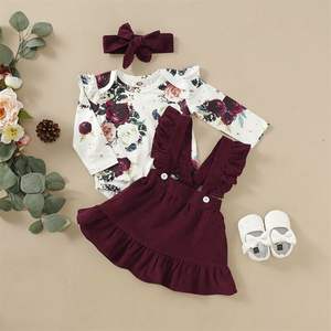 Vêtements pour bébés en velours et coton, ensembles de vêtements à la mode pour filles, vêtements pour bébés nouveau-nés, robes pour bébés filles et garçons - Product Image 1